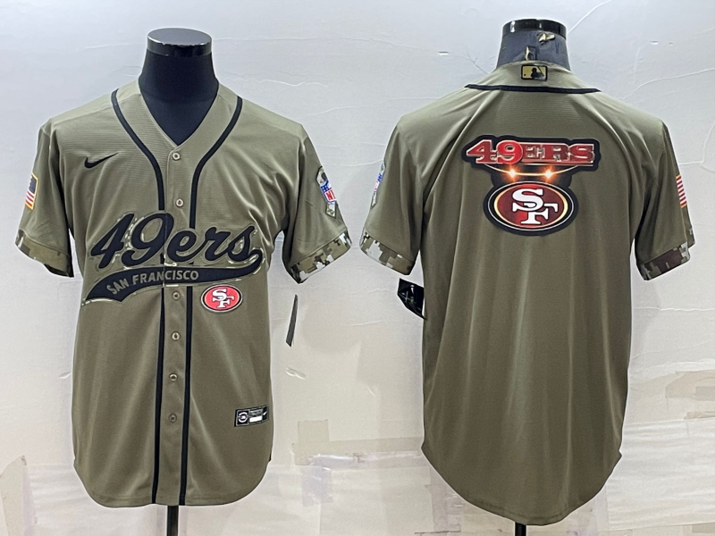 Men's San Francisco 49ers Olive 2022 Salute To Service Retired Limited Jersey